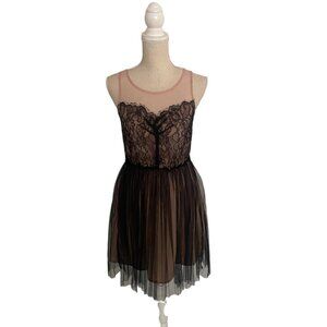 Pins and Needles Black Blush Tutu Lace Mini Dress Size S